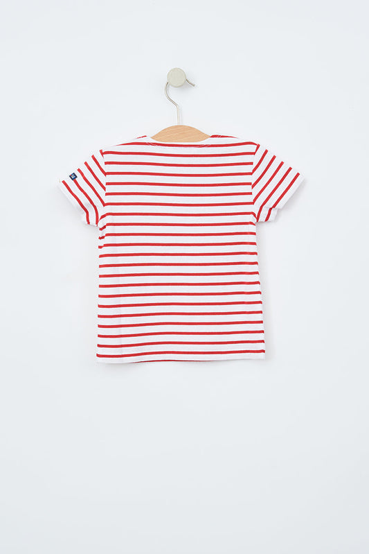Baby cotton short-sleeved t-shirt with sailor stripes - (OUTLET) SS25