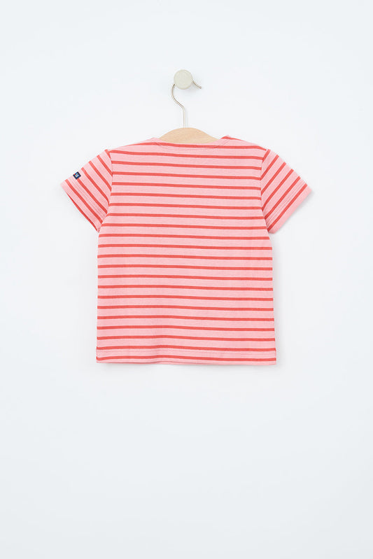 Baby cotton short-sleeved t-shirt with sailor stripes - (OUTLET) SS25