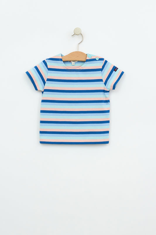 Camiseta de bebé manga corta raya marinera