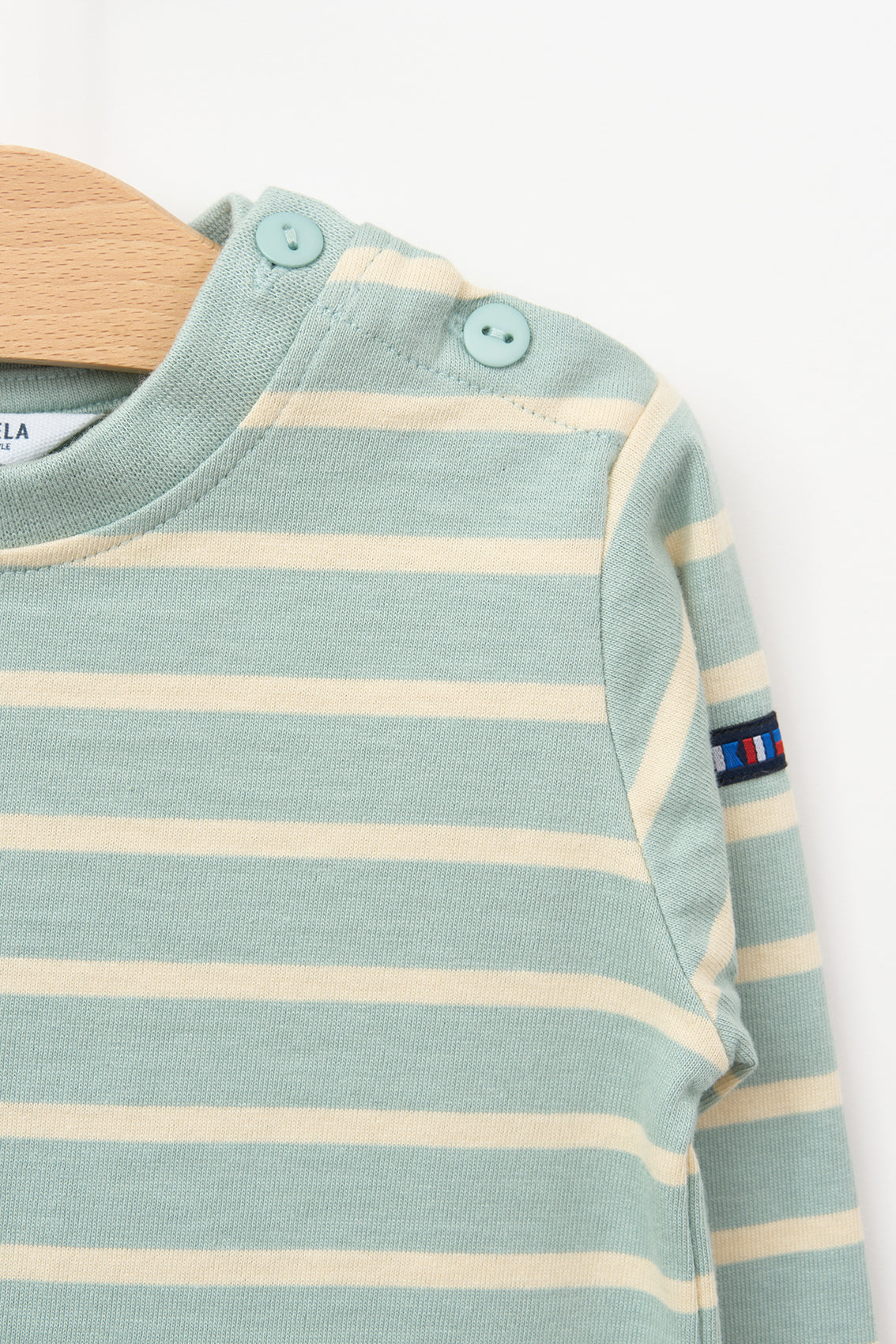 Long-sleeved striped baby t-shirt
