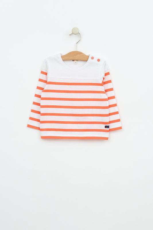 Camiseta de bebé manga larga raya marinera