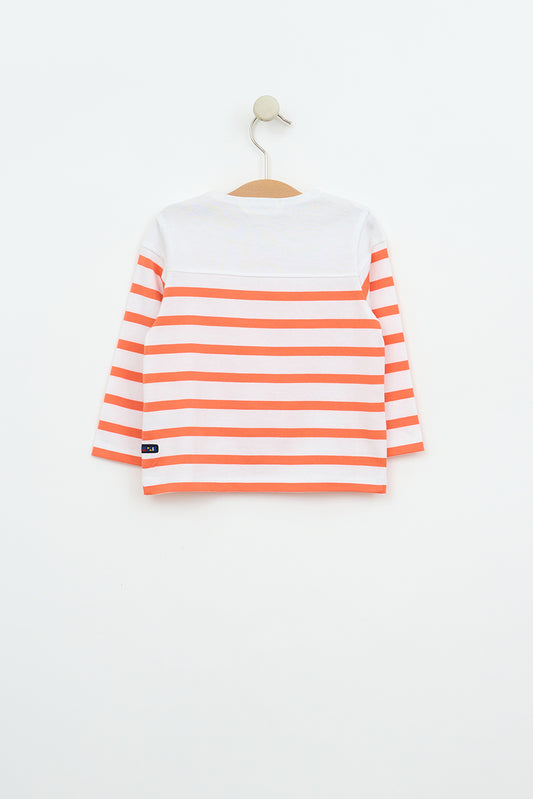 Camiseta de bebé manga larga raya marinera