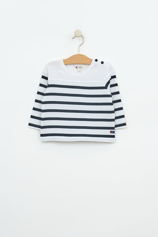 Camiseta de bebé manga larga raya marinera