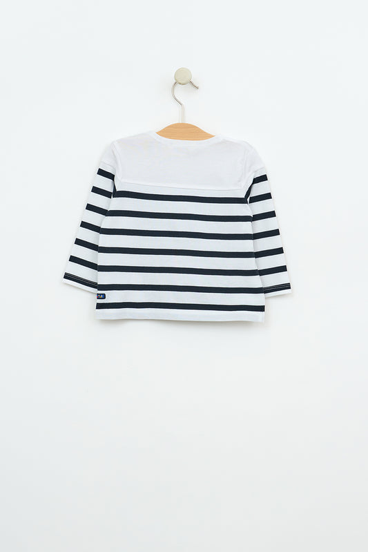 Camiseta de bebé manga larga raya marinera
