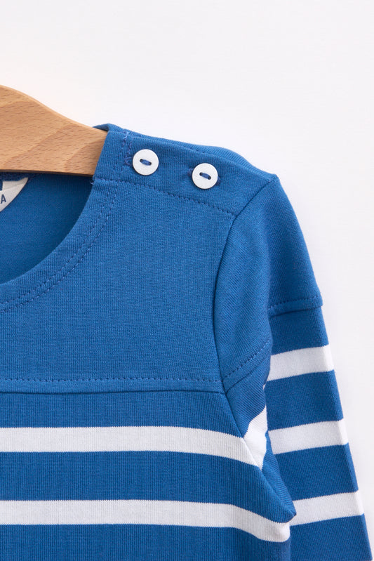 Camiseta de bebé manga larga raya marinera