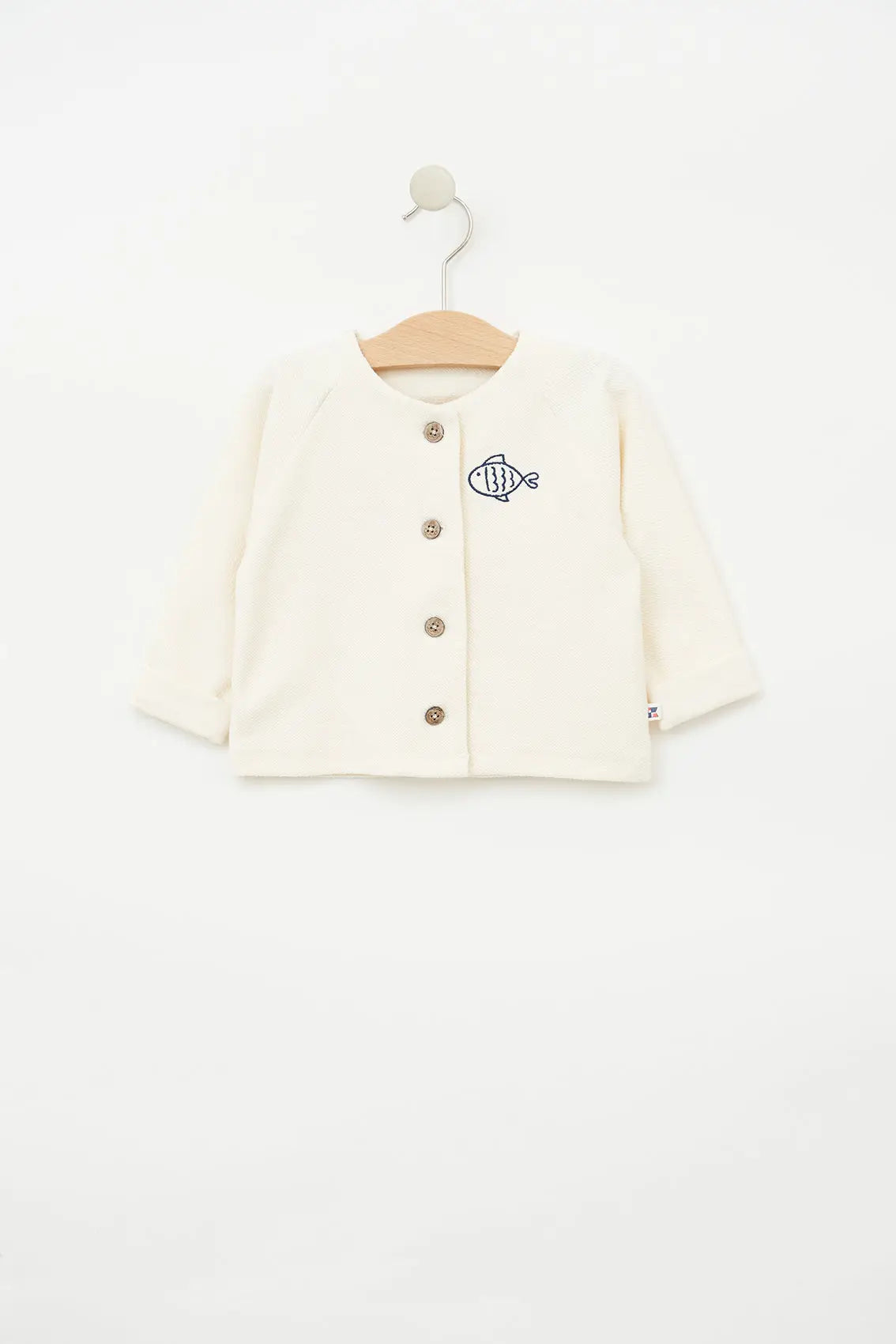 Chaqueta o jersey con botones en algodón terry