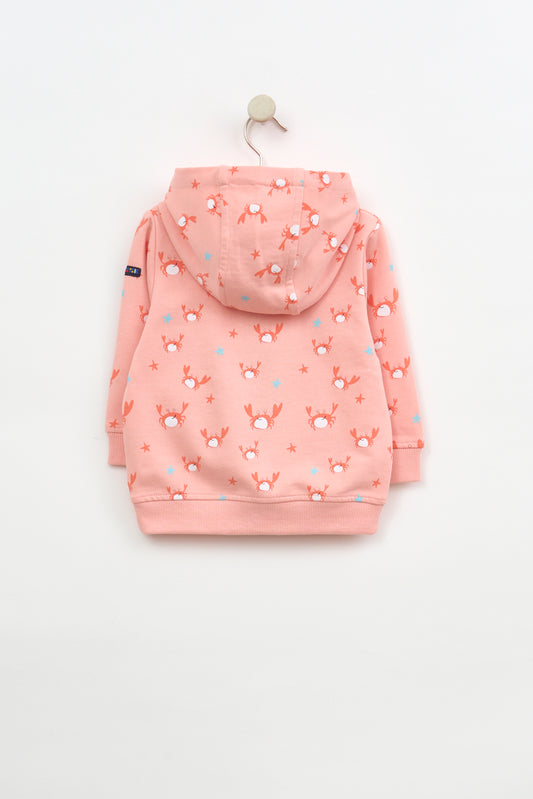 Chaqueta con capucha de bebé estampados playeros