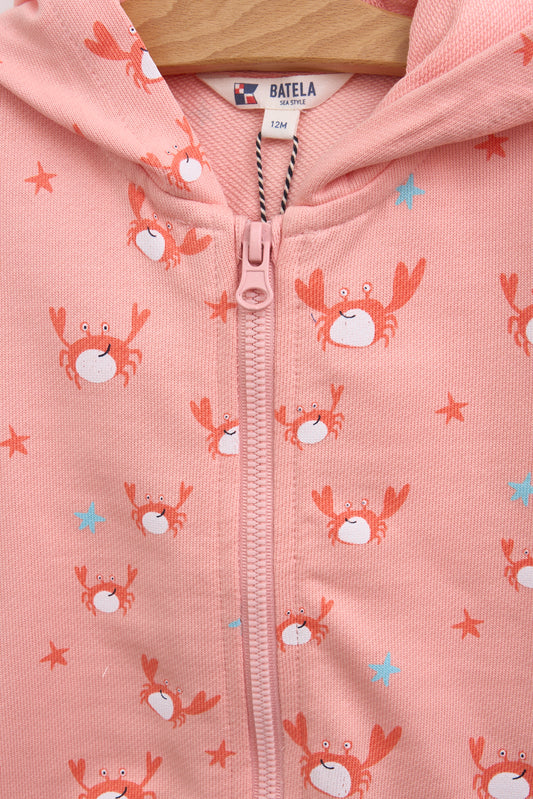 Chaqueta con capucha de bebé estampados playeros