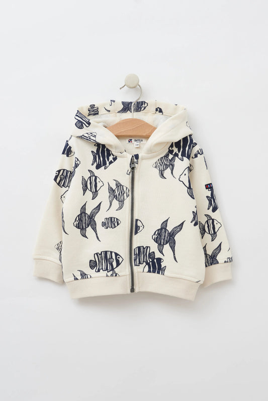 Printed baby sweatshirt jacket (OUTLET)