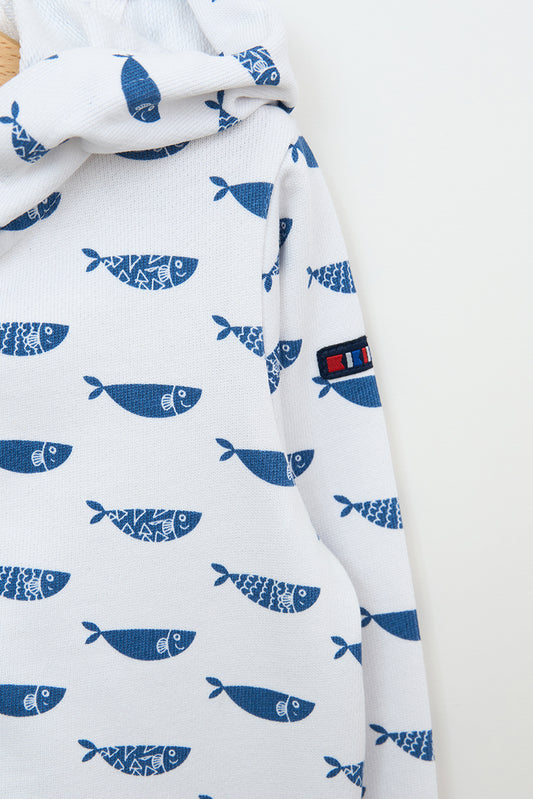 Chaqueta con capucha de bebé estampados playeros