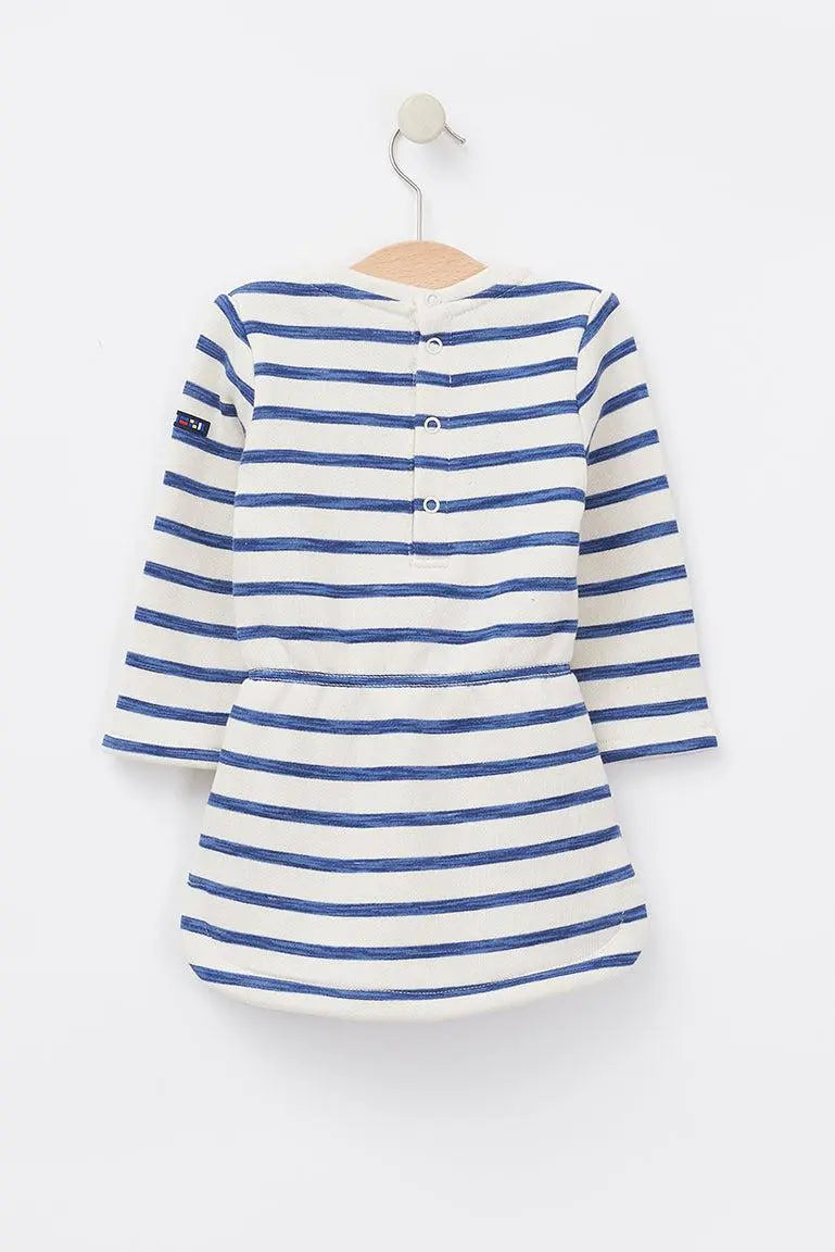 Vestido marinero a rayas en algodón terry