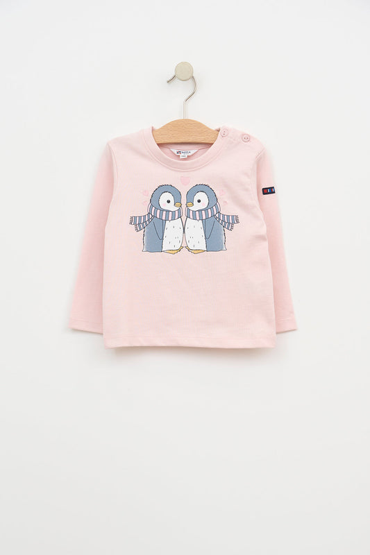 Camiseta de manga larga pareja de pingüinos