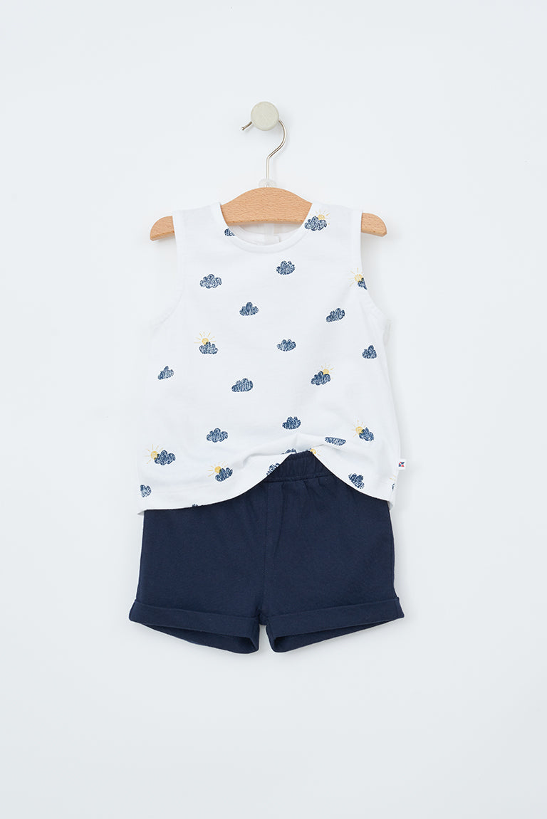 Conjunto bebe 2 piezas algodón camiseta estampada