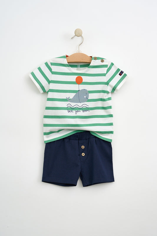 Conjunto de bebé 2 piezas 100% algodón a rayas