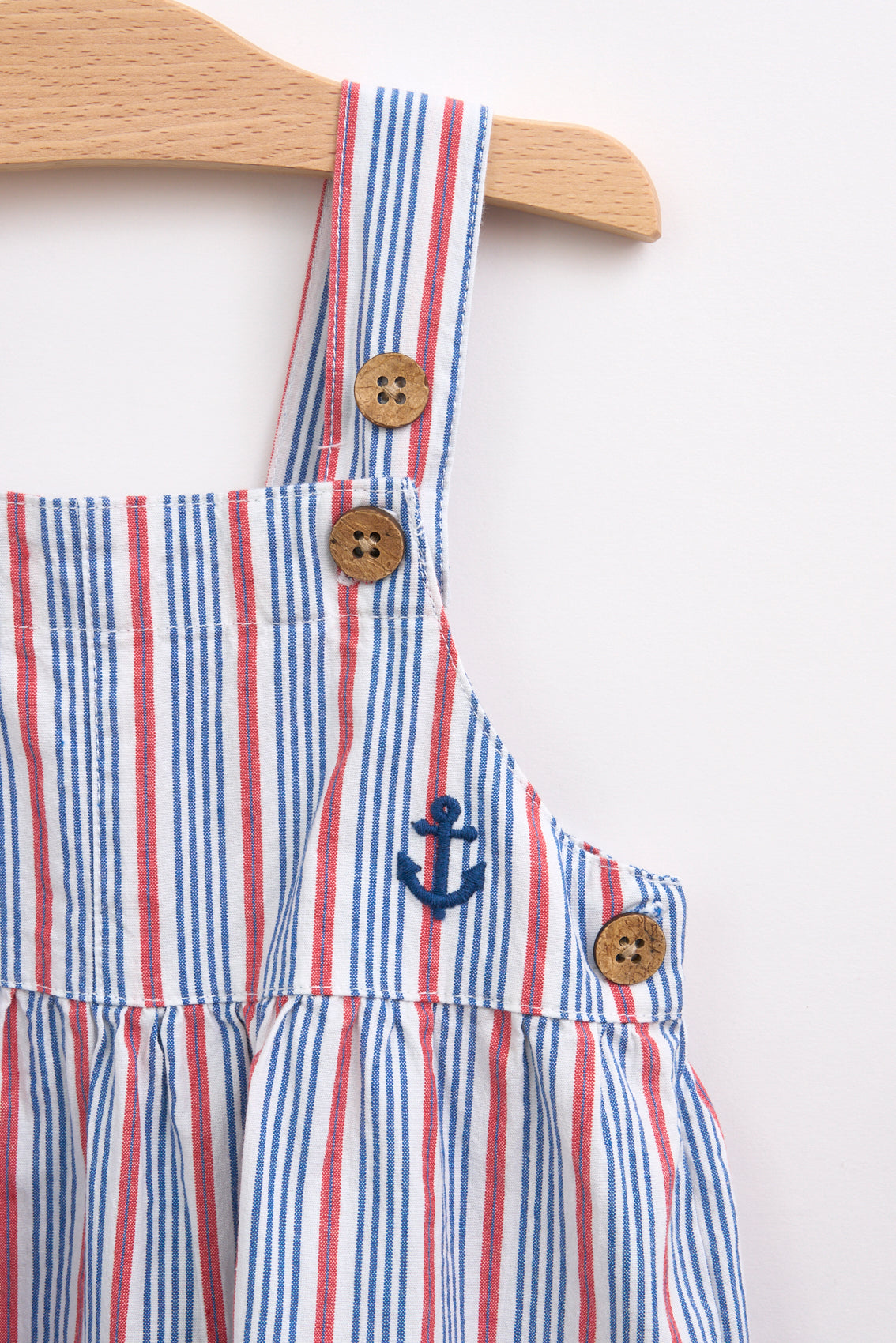 Robe salopette bébé en seersucker
