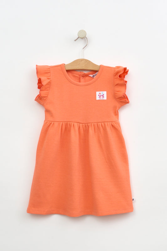 Haurtxoentzako soinekoa, kotoi ildaskatukoa, parpailekin