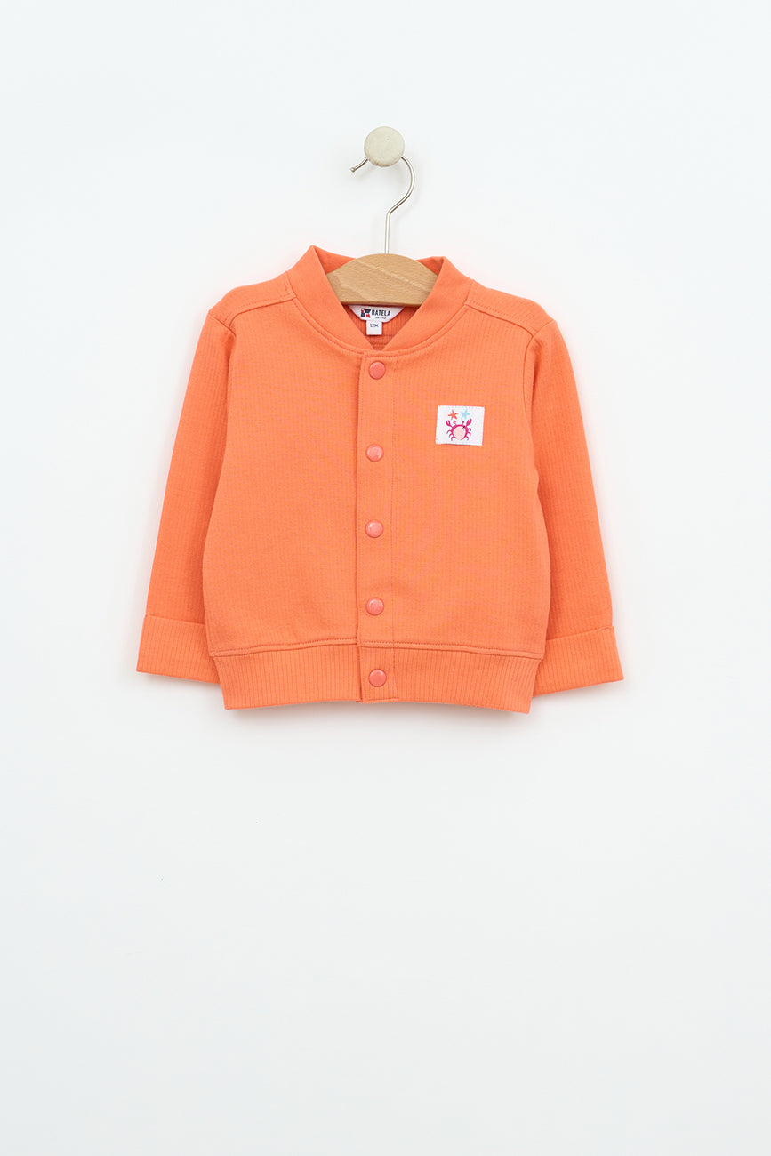 Baby ribbed cotton bomber jacket