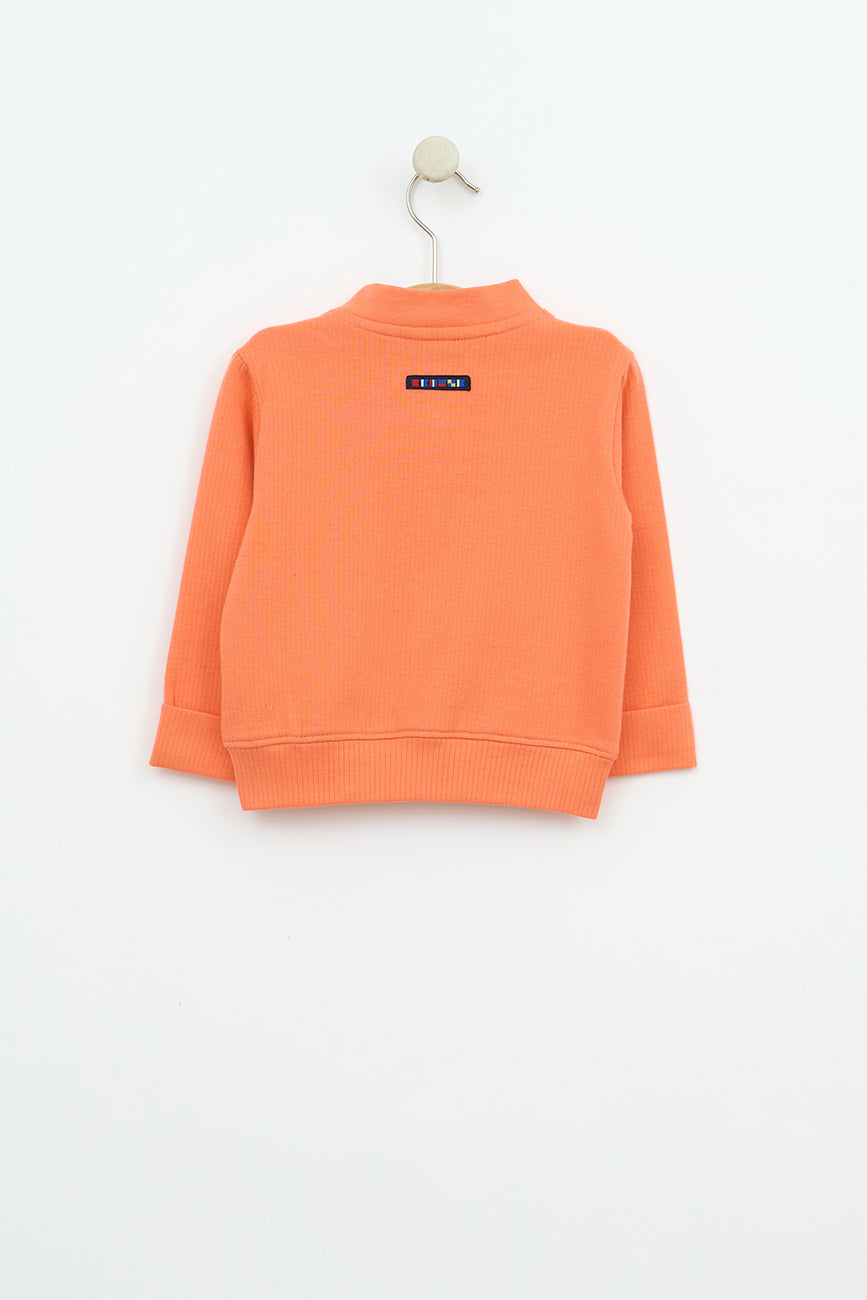 Baby ribbed cotton bomber jacket