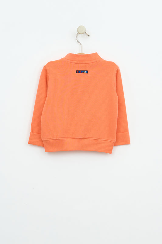 Baby ribbed cotton bomber jacket