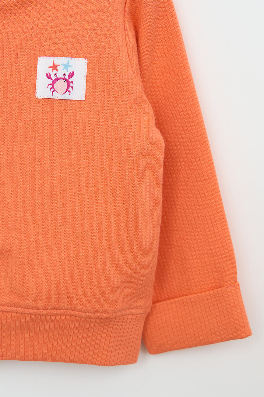 Baby ribbed cotton bomber jacket