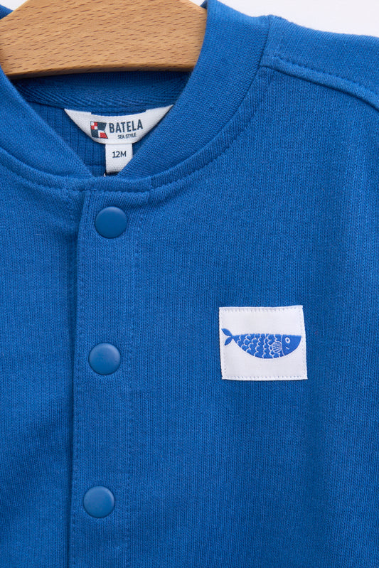 Baby ribbed cotton bomber jacket