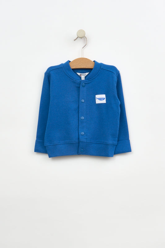 Baby ribbed cotton bomber jacket