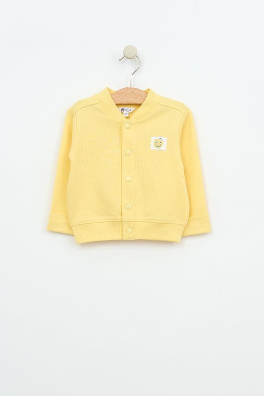 Baby ribbed cotton bomber jacket