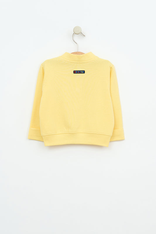 Baby ribbed cotton bomber jacket