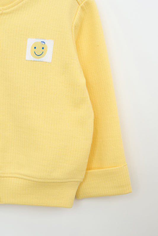 Baby ribbed cotton bomber jacket