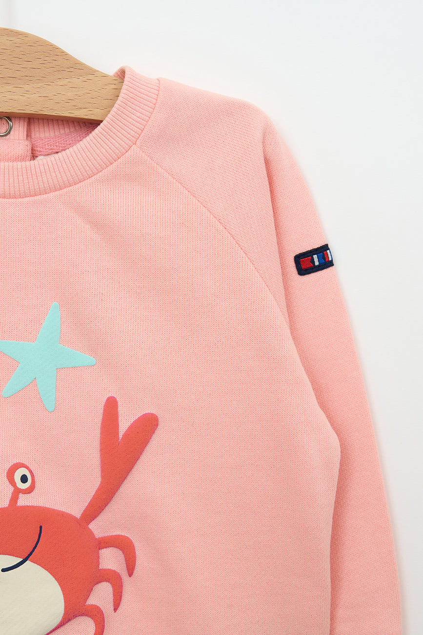 Sweat-shirt bébé en coton éponge imprimé plage