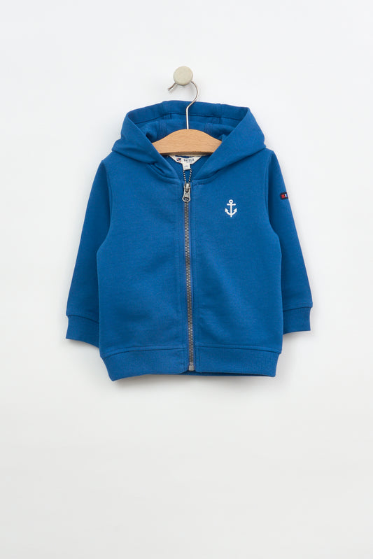 Chaqueta bebé de algodón Terry con capucha