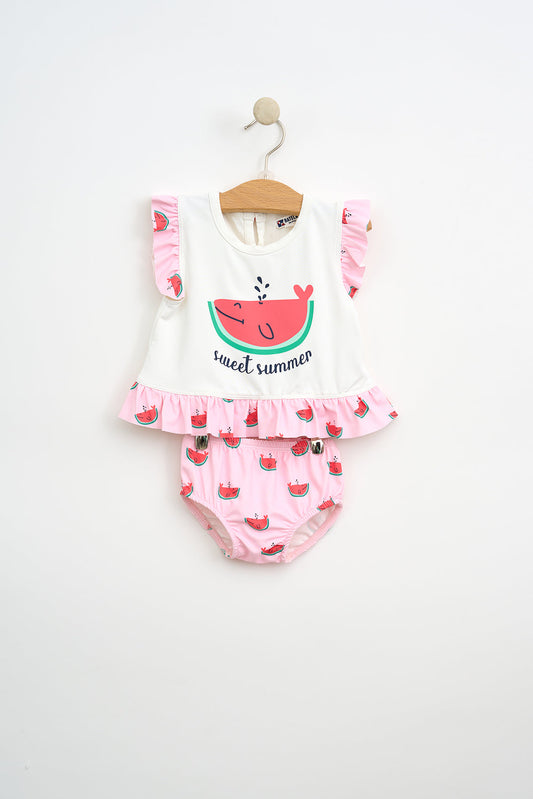 UVB50 baby set with ruffles