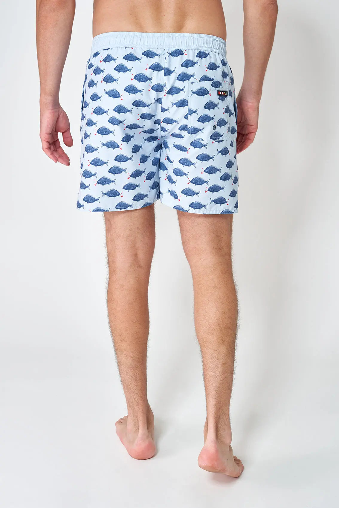 Printed polyester short swimsuit