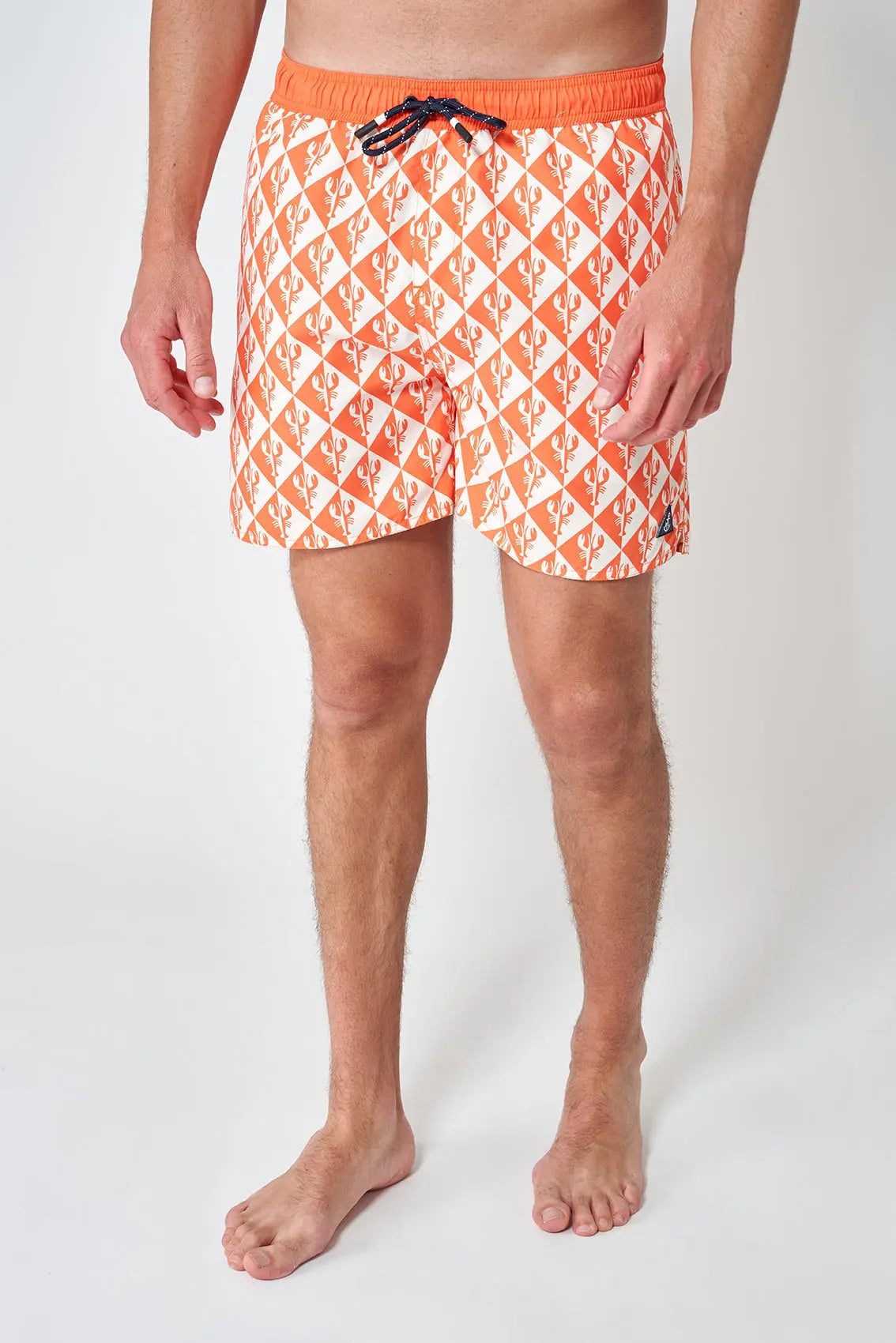 Printed polyester short swimsuit