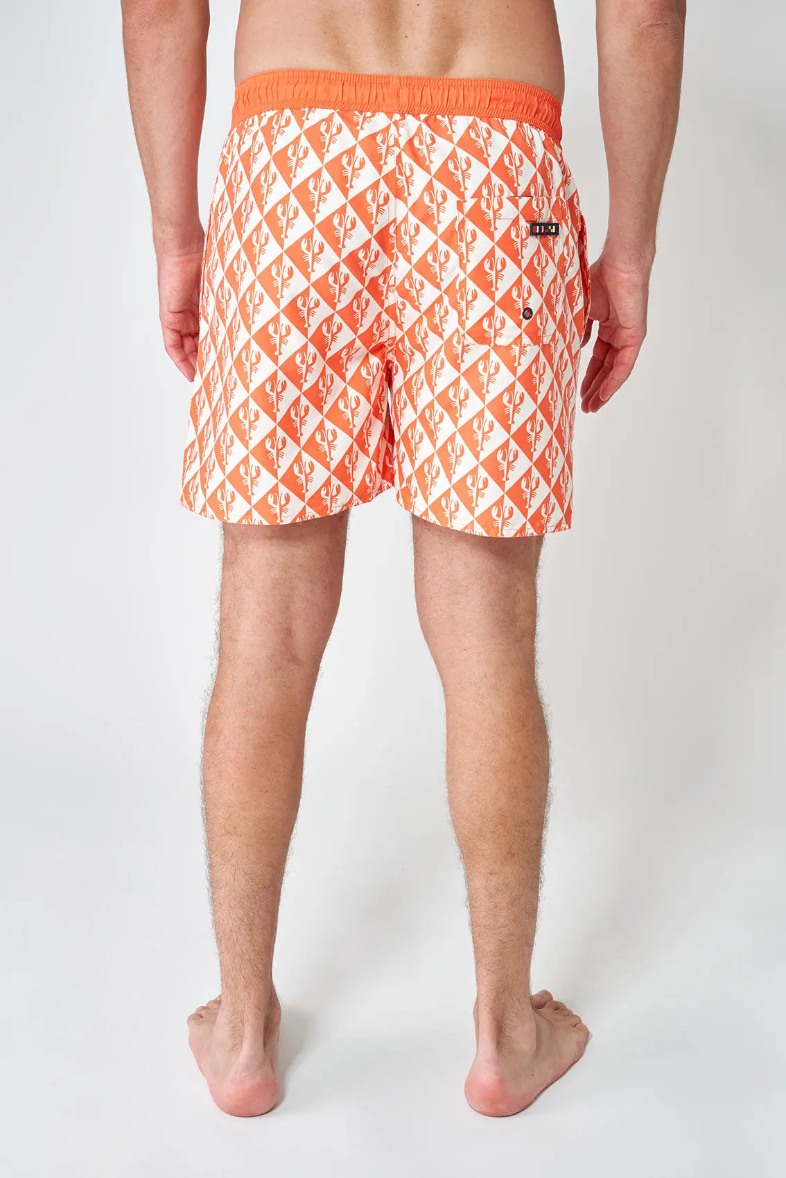 Printed polyester short swimsuit