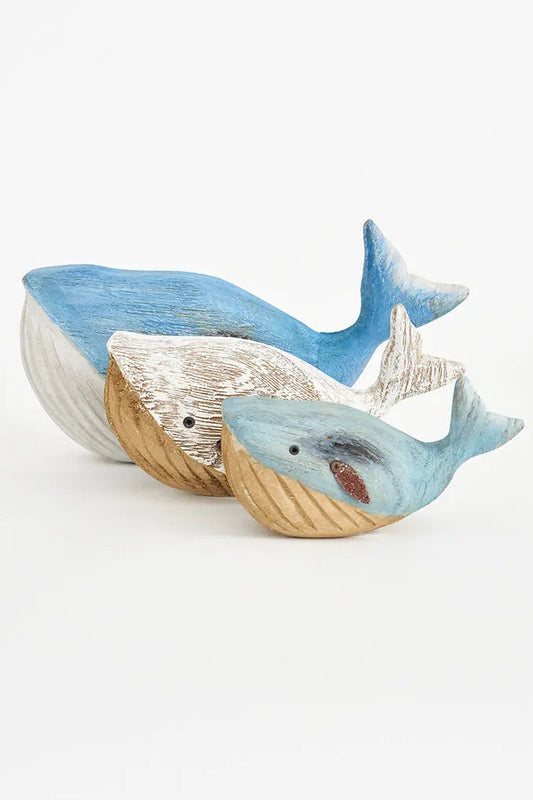 Ballena decorativa de madera y metal mediana Batela Deco 2024