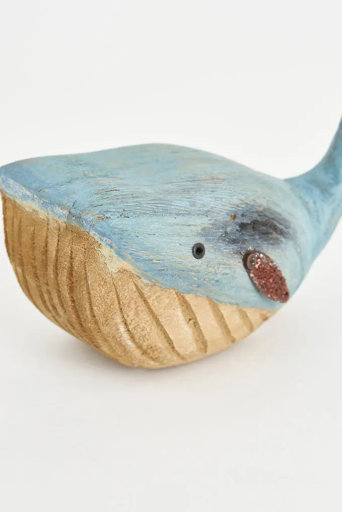 Ballena decorativa de madera y metal pequeña Batela Deco 2024