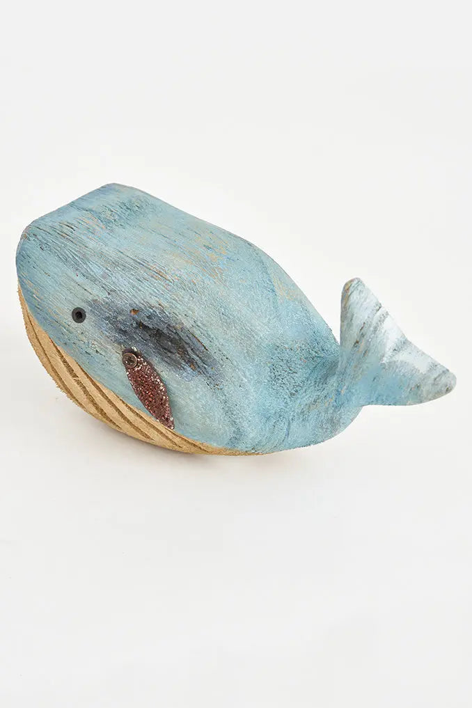 Ballena decorativa de madera y metal pequeña Batela Deco 2024