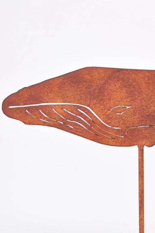 Ballena decorativa en hierro con base