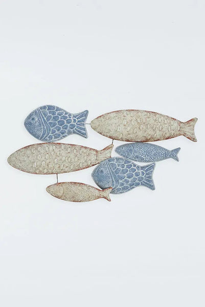 Batela Banco de peces decorativo de metal para pared. Batela