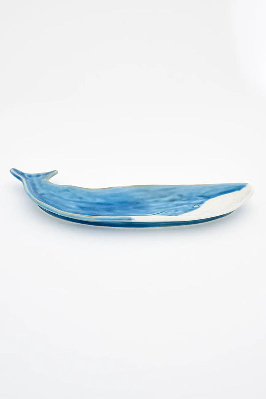 Bandeja ballena en porcelana color azul