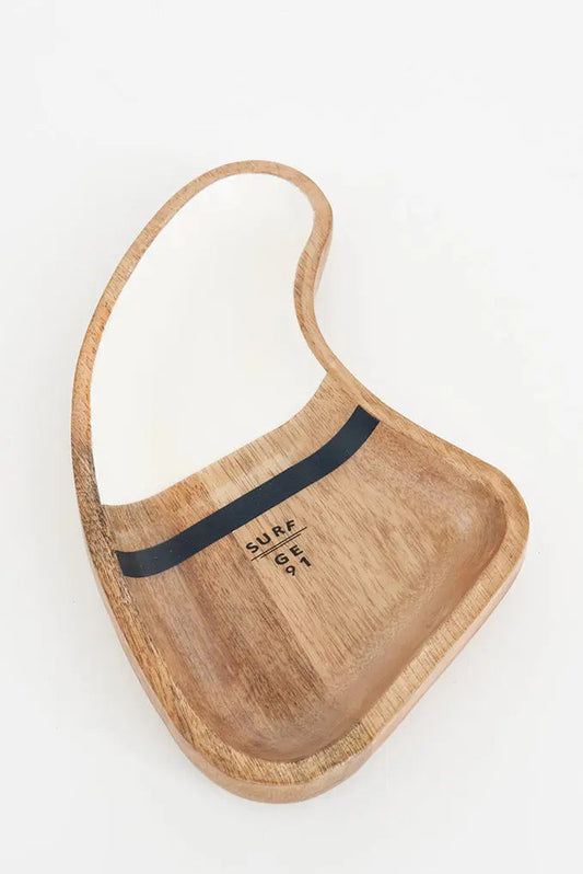 Large wooden keel-shaped tray