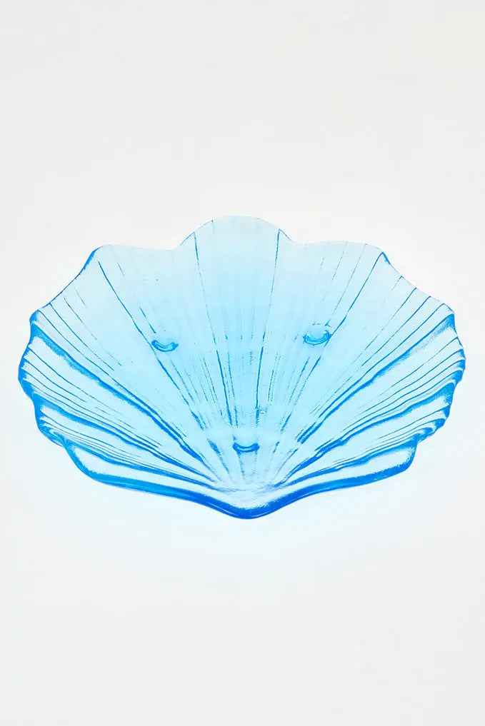 Bandeja concha en cristal azul grande Batela Deco 2024