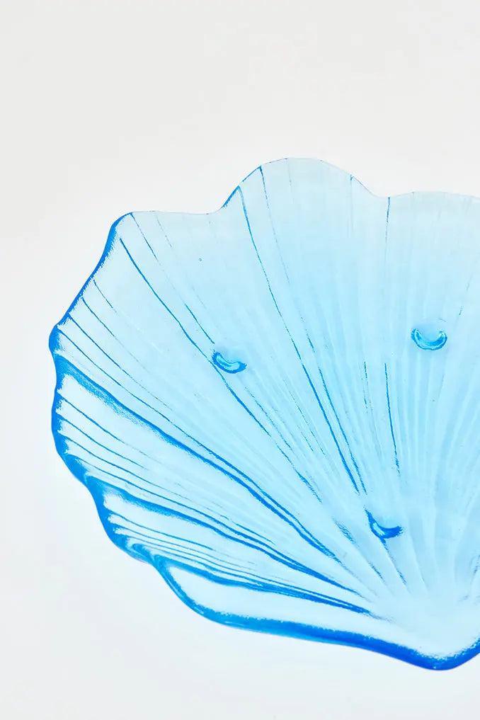 Bandeja concha en cristal azul grande Batela Deco 2024