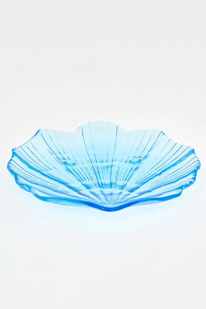 Bandeja concha en cristal azul grande Batela Deco 2024
