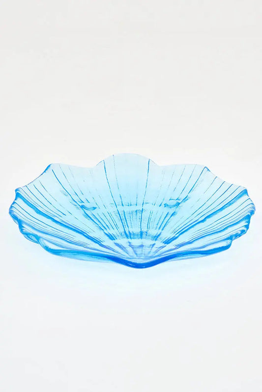 Bandeja concha en cristal azul grande Batela Deco 2024