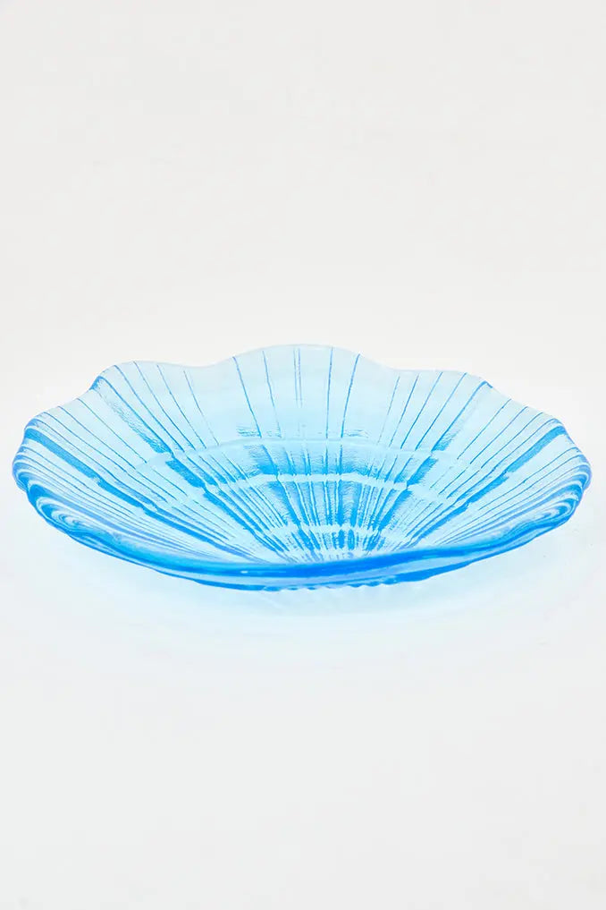 Bandeja concha en cristal azul pequeño Batela Deco 2024