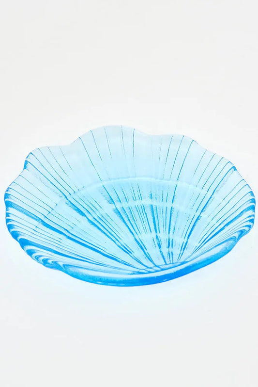 Bandeja concha en cristal azul pequeño Batela Deco 2024