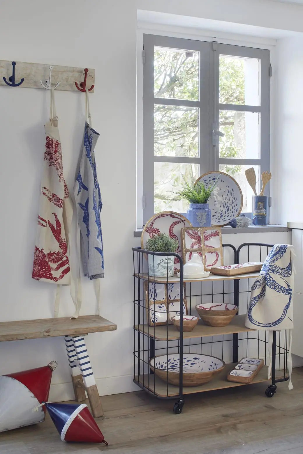 Bandeja de madera esmaltada con peces - D2104 - Batela