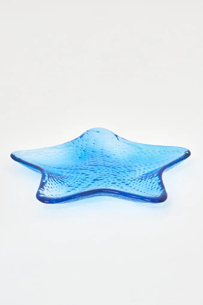 Bandeja estrella de mar azul de cristal grande Batela Deco 2024